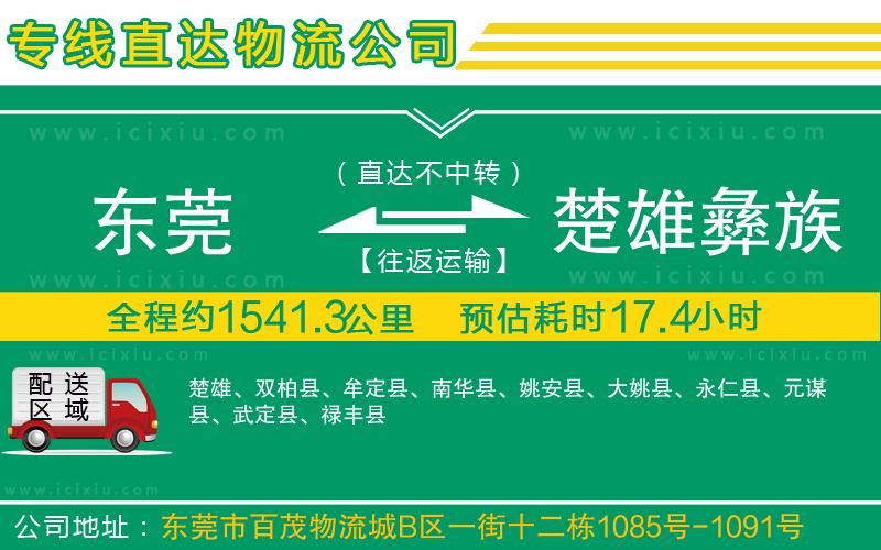 東莞到楚雄彝族自治州貨運公司